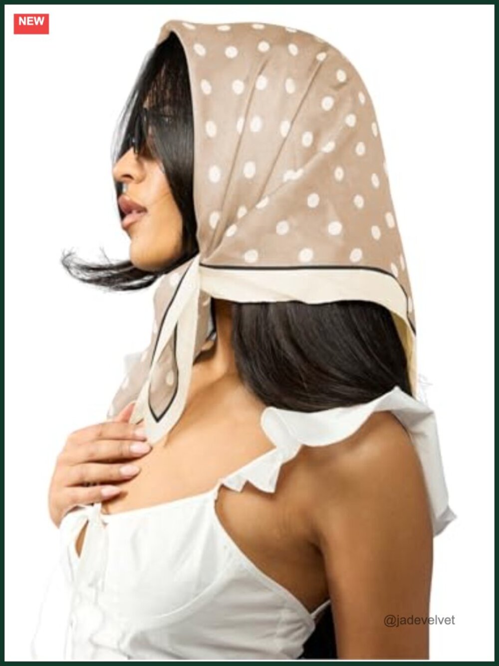 Vintage Y2K Polka Dot Square Head Scarf Soft Lightweight Bandana